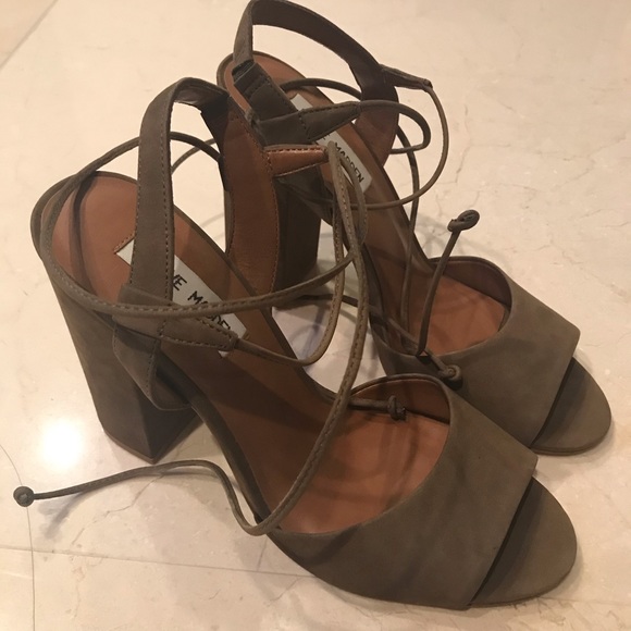 steve madden lace up block heels